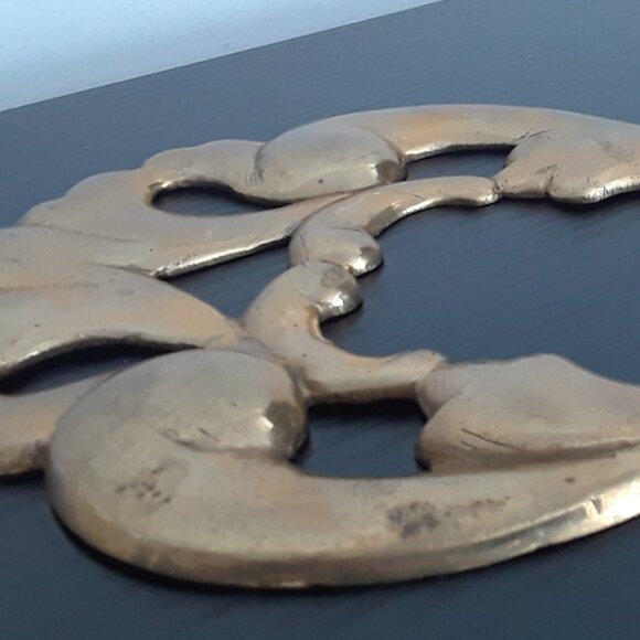 Large Solid Brass Ornate Wall Mounted Hook - Picture 13 of 13